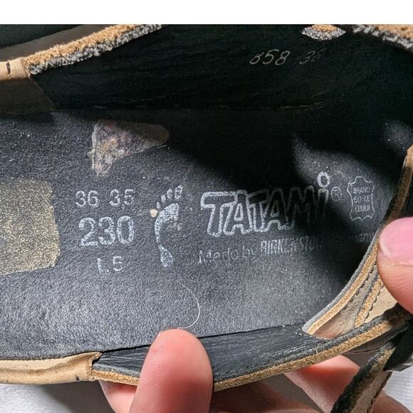 Birkenstock Tatami Beige Leather 3 Strap Florida Slide Sandals 36 5 Narrow - Picture 4 of 6